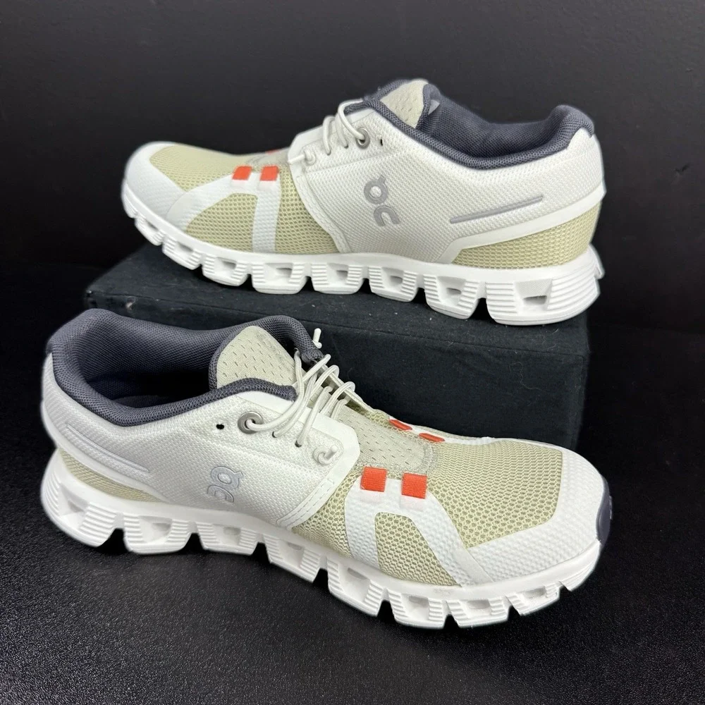On Cloud 5 Push Running Shoe White Womens 5.5 Green Orange 69.97738